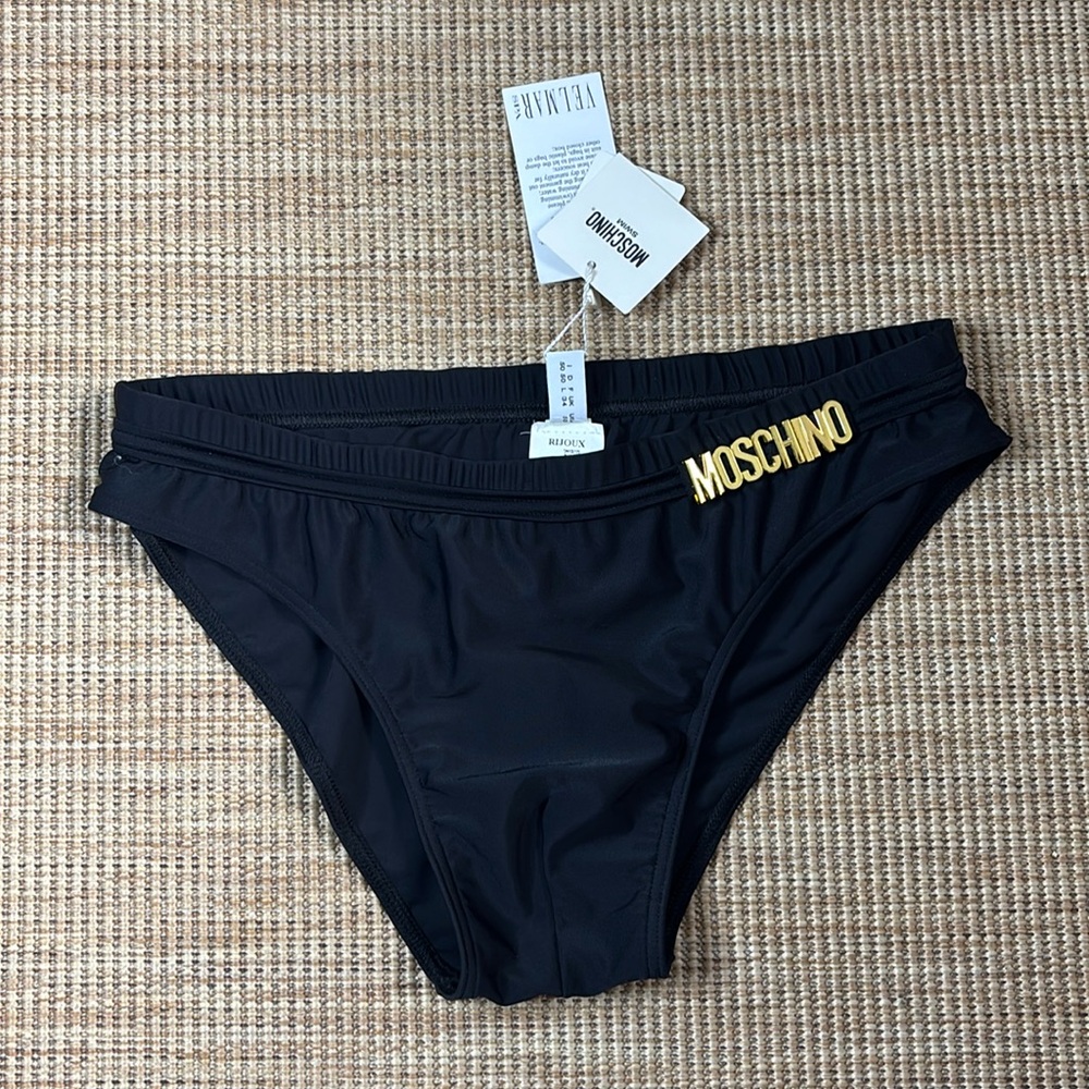 Moschino Black Briefs with Gold Accent
